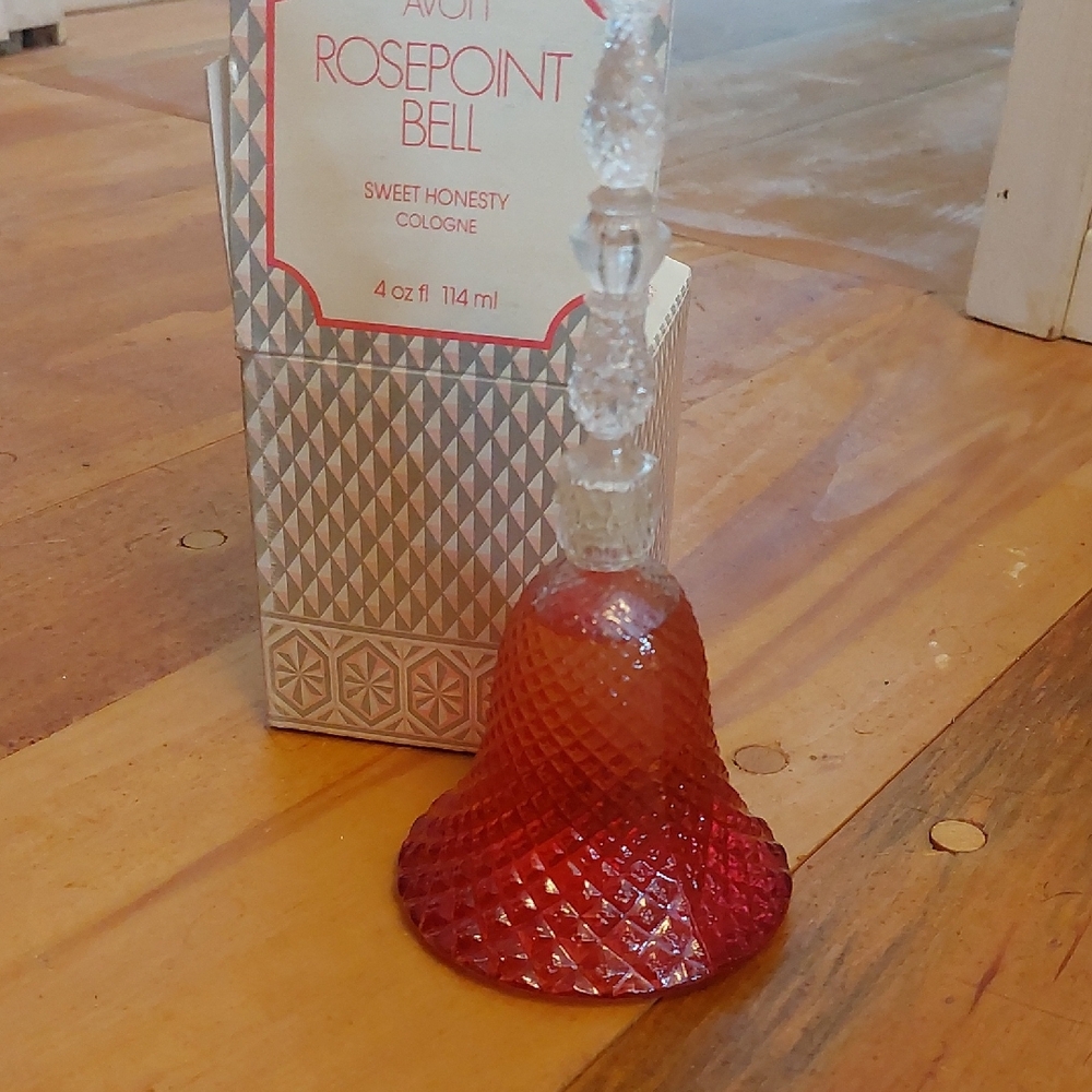 Vintage Avon Perfume Bottle Rosepoint Bell Sweet Honesty Full